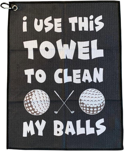 SHANKITGOLF Golf Towel for Golf Bag Microfiber with Clip, Funny Cleaning Cloth for Balls & Clubs, Premium Accessories, Gift for Men, Golfers, Dad