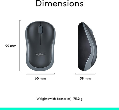 Logitech MK270 Wireless Keyboard and Mouse Combo for Windows, 2.4 GHz, 8 Multimedia Keys, PC, Laptop, Wireless Keyboard Compact Mouse Combo - Black