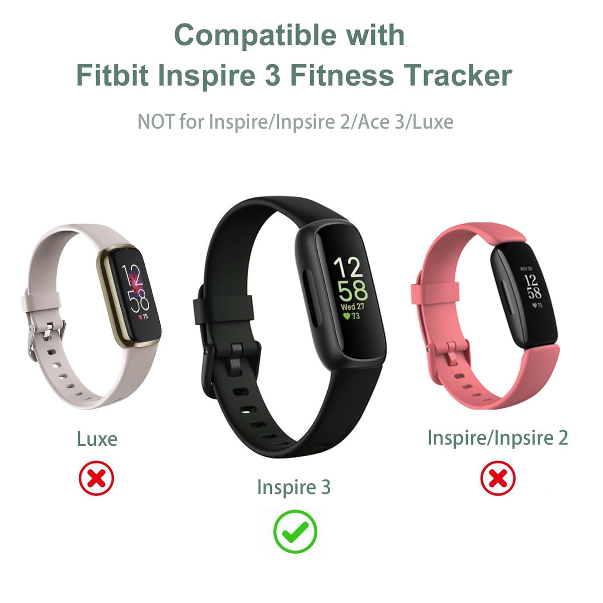Charger Cable Replacement for Fitbit Inspire 3 (2 Pack/3.3Ft)