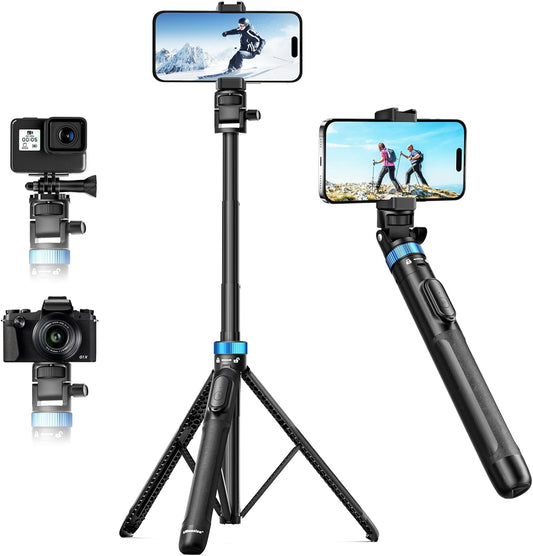 UBeesize 72" Phone Tripod - Tripod for iPhone & Selfie Stick with Phone Holder & Remote - Upgraded, Stable & Portable Stand for iPhone 17/16/15/14, Android, Cameras & Action Cams