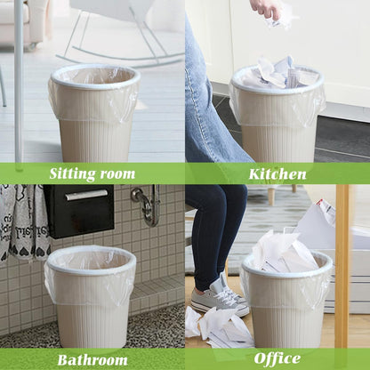 4 Gallon 330 Counts Strong Trash Bags Garbage Bags by Teivio, Bathroom Trash Can Bin Liners, Small Plastic Bags for home office kitchen (Clear)