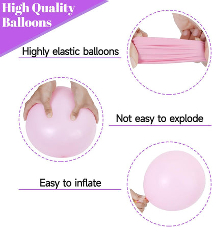 68Pcs Pink and Purple Balloons 12 Inch Metallic Purple Pink Latex Balloon Confetti ballons with Ribbons Party Balloons for Wedding Girls Birthday Baby Shower Decorations.