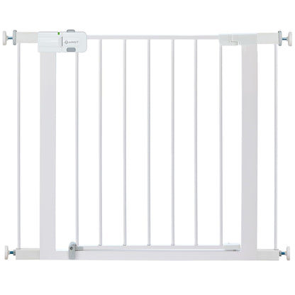 White metal baby gate on a white background