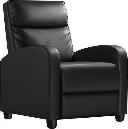 Homall Modern Recliner Chair Padded Seat Pu Leather for Living Room Single Sofa Recliner Seat Club Chair Home Theater Seating (Black)