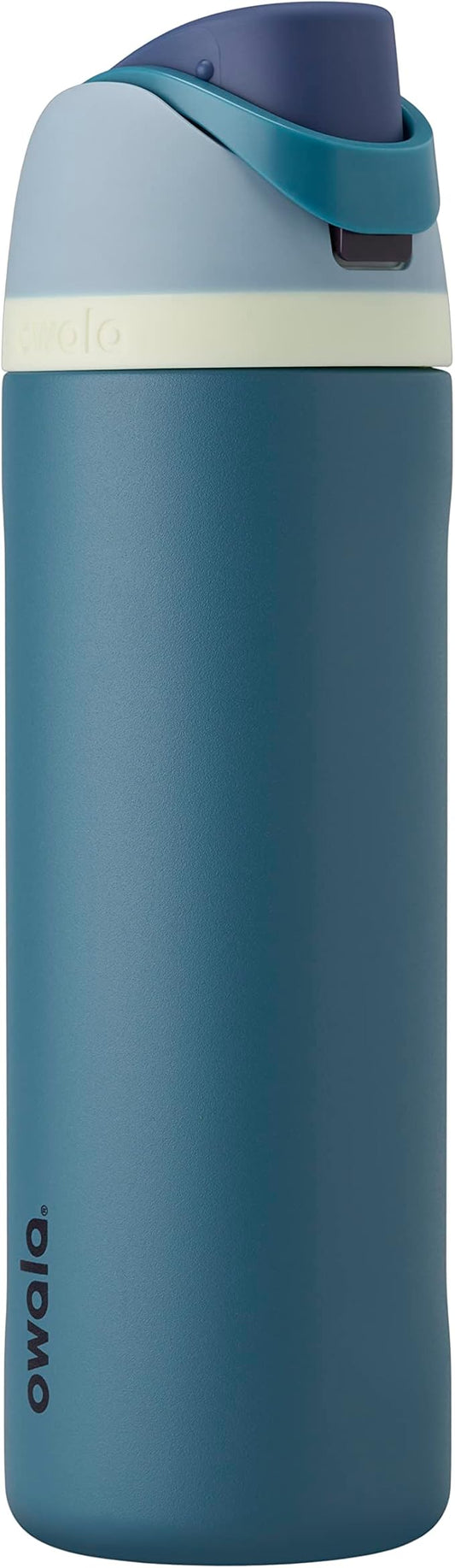 Owala FreeSip Insulated Stainless Steel Water Bottle with Straw, BPA-Free Sports Water Bottle, Great for Travel, 24 Oz, Denim