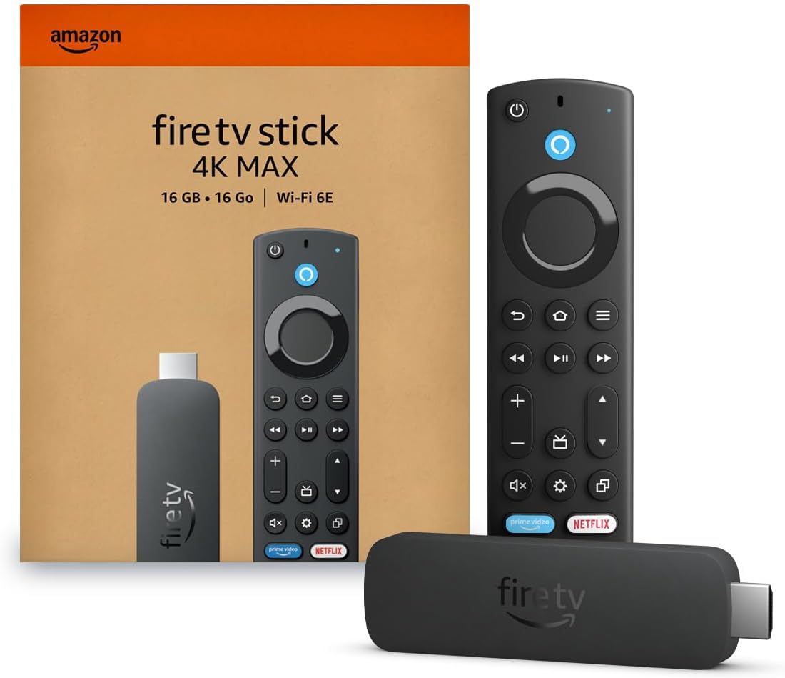 Amazon Fire TV Stick 4K Max streaming device, with AI-powered Fire TV Search, supports Wi-Fi 6E, free & live TV without cable or satellite