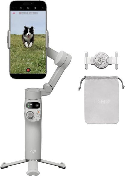 DJI Osmo Mobile 7 Gimbal Stabilizer for iPhone, Android, Built-in Tripod, Portable Stabilizer for iPhone, Selfie Stick, 3-Axis Phone Gimbal, ActiveTrack 7.0, One-Tap Edit, 10hrs Use, Phone Charging