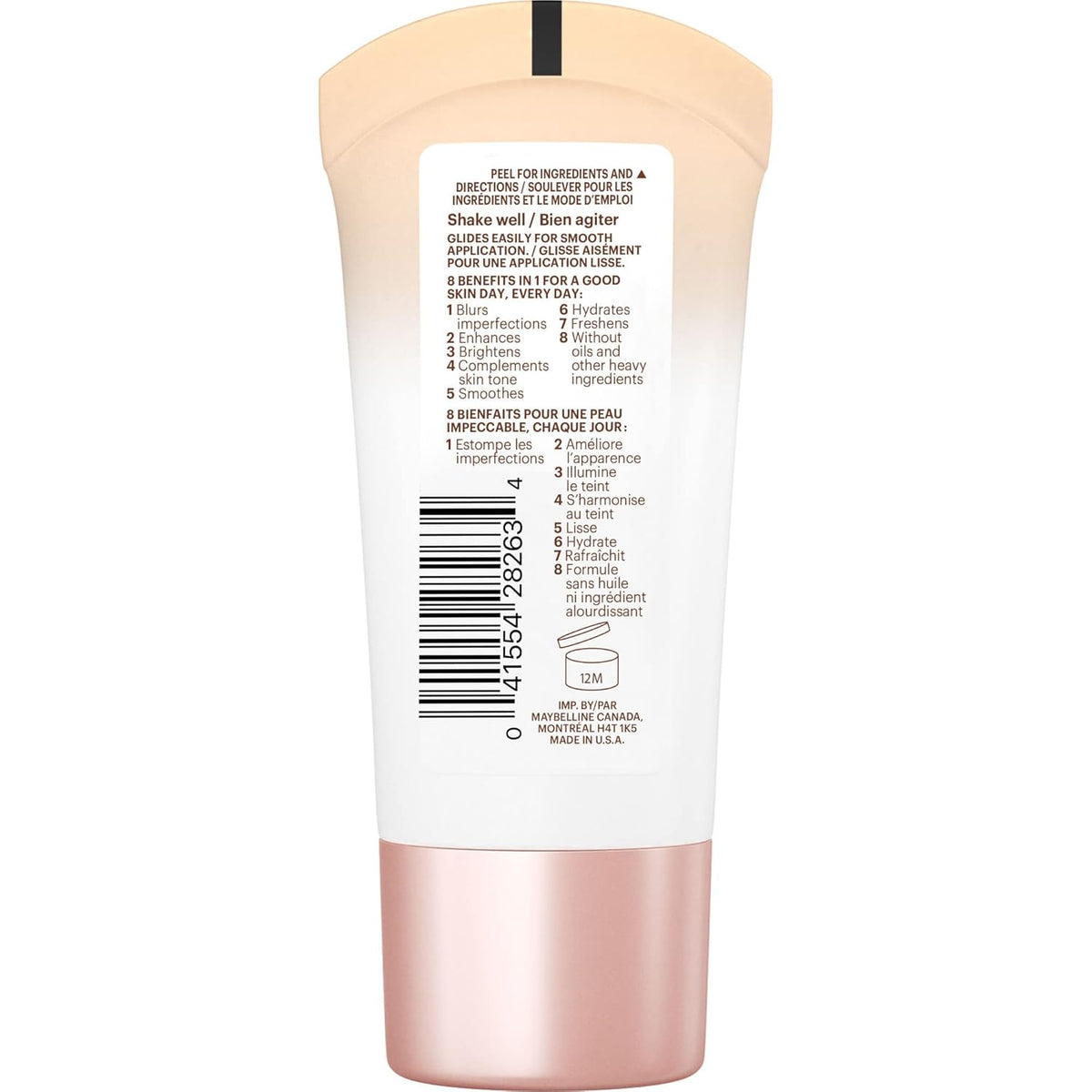 Maybelline Dream Fresh Skin Hydrating BB cream, 8-in-1 Skin Perfecting Beauty Balm with Broad Spectrum SPF 30, Sheer Tint Coverage, Oil-Free, Light/Medium, 1 Fl Oz