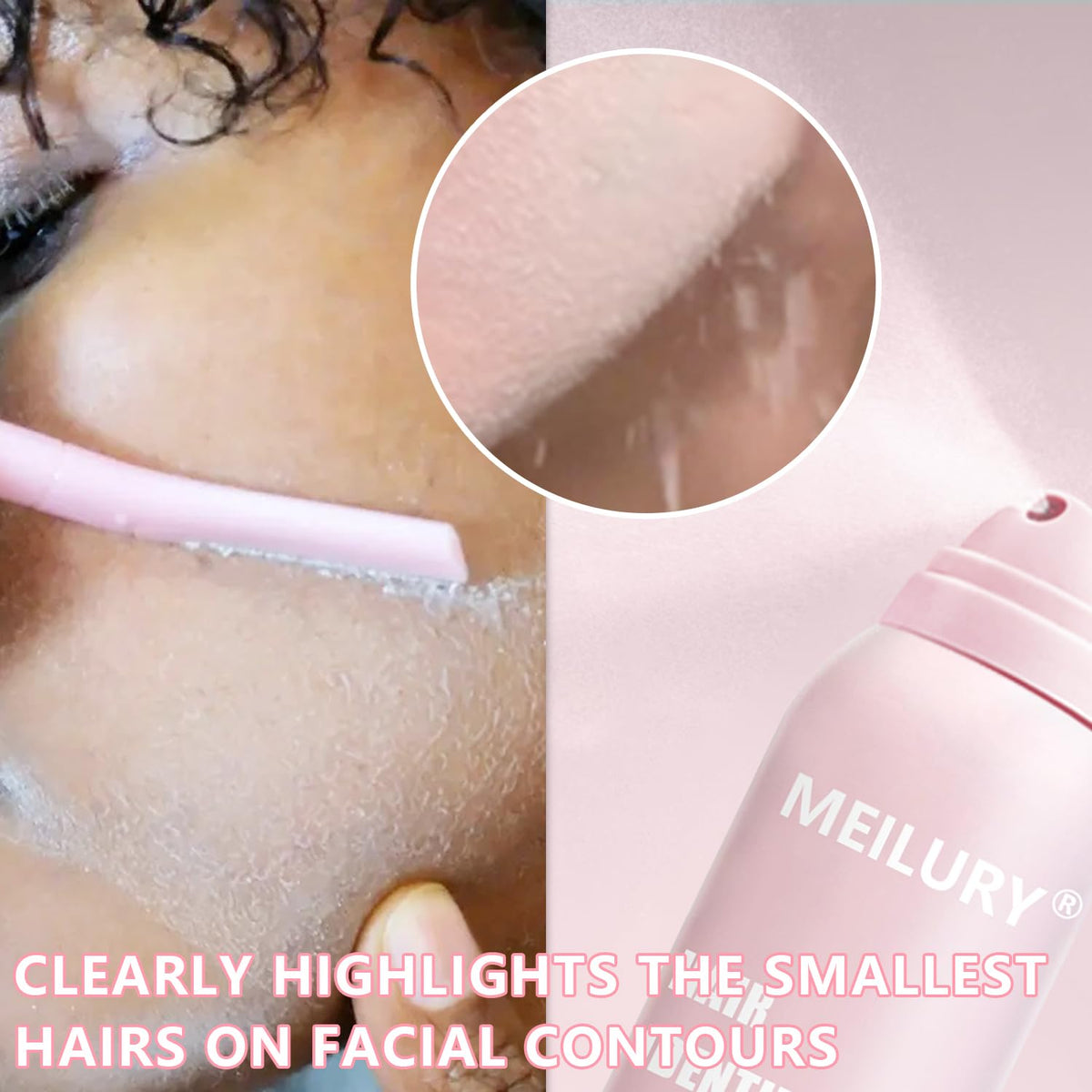 Hair Identifier Spray for Face Shaving,Moisturizing and Skin Care Dermaplaner Spray, Glow Reveal Face Spray for Face Dermaplaning, Peach Fuzz Remover for Women Face (1pc)
