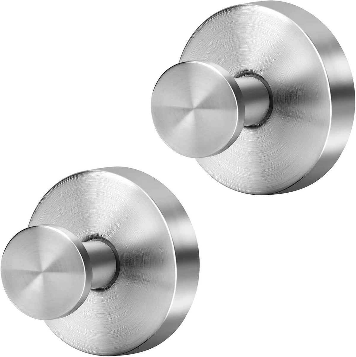 Silver Suction Cup Hooks for Shower Waterproof - Set of 4, No Drill Stainless Steel Towel Hooks for Bathroom Wall, Kitchen, Glass, Mirror, Tile - Ideal for Hanging Towels, Robes, and Loofahs