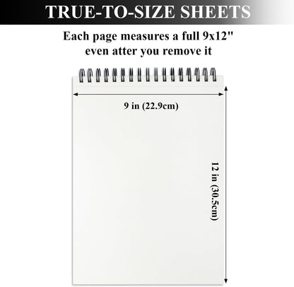 9" x 12" Sketch Book, Top Spiral Sketchbook, 100 Sheets Sketch Pad, (68 lb/100 GSM) Drawing Paper Pad, Drawing Pad for Kids, Artist Sketchbook for Drawing, Illustration & Art Supplies.
