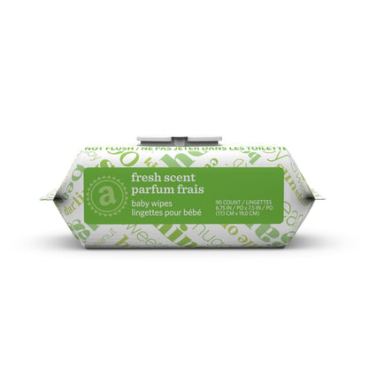 Amazon Elements Baby Wipes, Fresh Scent, Flip-Top Packs, Alcohol-Free, With Cucumber and Aloe, 810 Count, 9 Packs of 90