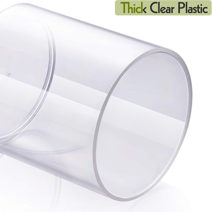 4 Pack Acrylic Qtip Holder Dispenser for Cotton Swabs, Balls, Pads, Floss Picks- Small Clear Plastic Canister Apothecary Jar Set, Bathroom Essentials Accessories Decor, Vanity Makeup Storage Organizer