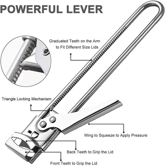 zengxiaoyun® Master Jar & Bottle Opener, Adjustable Multifunctional Stainless Steel Can Opener Jar Lid Gripper, Manual,Kitchen Accessories