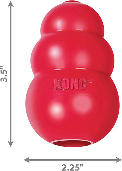 KONG Classic Stuffable Dog Toy - Fetch & Chew Toy for Dogs - Treat-Filling Capabilities & Erratic Bounce for Extended Play Time - Durable Natural Rubber Material - for Medium Dogs