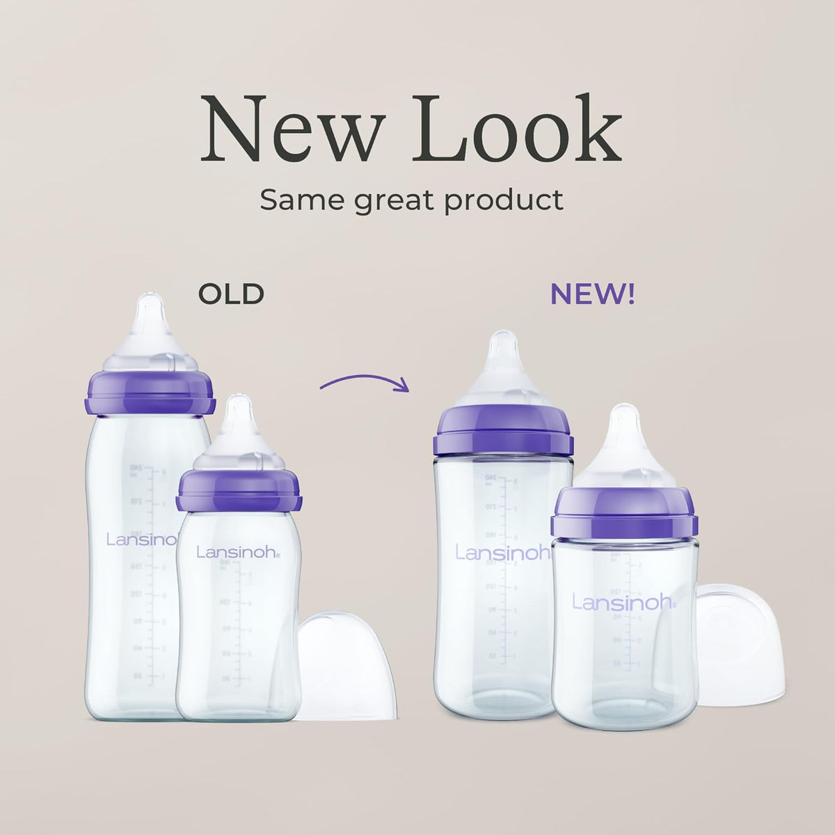 Lansinoh Anti-Colic Glass Baby Bottles, 5 Ounces, 4 Count Bottles for Feeding, Baby Essentials, Includes 4 Slow Flow Nipples, Size S