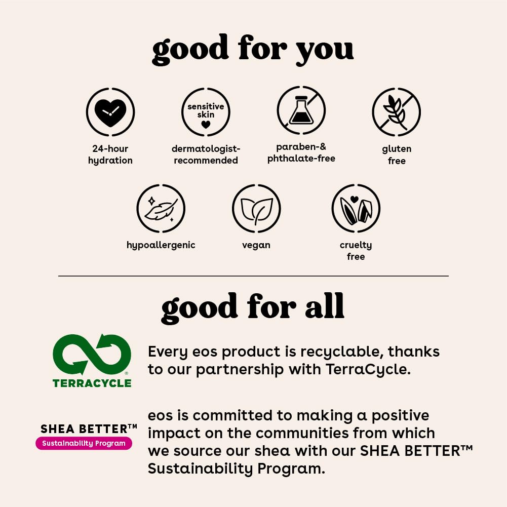 eos Shea Better Hand Cream - Coconut Hand Lotion and Skin Care | Instant Hydration + Lasting Protection | 2.5 oz