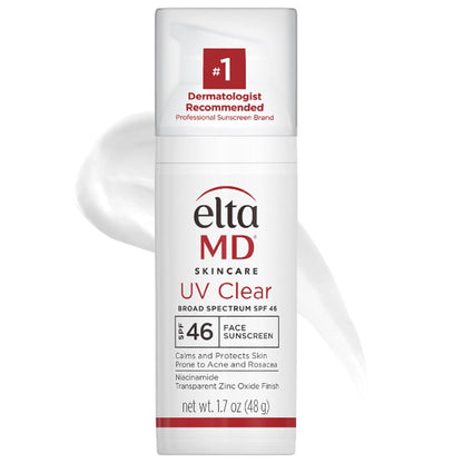 EltaMD UV Clear Face Sunscreen SPF 46, Oil-Free Sunscreen with Zinc Oxide, Dermatologist Recommended