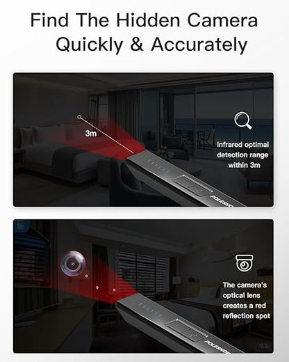 Hidden Camera Detectors, Bug Detector Anti Spy Camera Finder, GPS Tracker Detector Hidden Device Detector 6 Modes for Travel, Car, Bathroom,Office, Hotel, P18 Mix