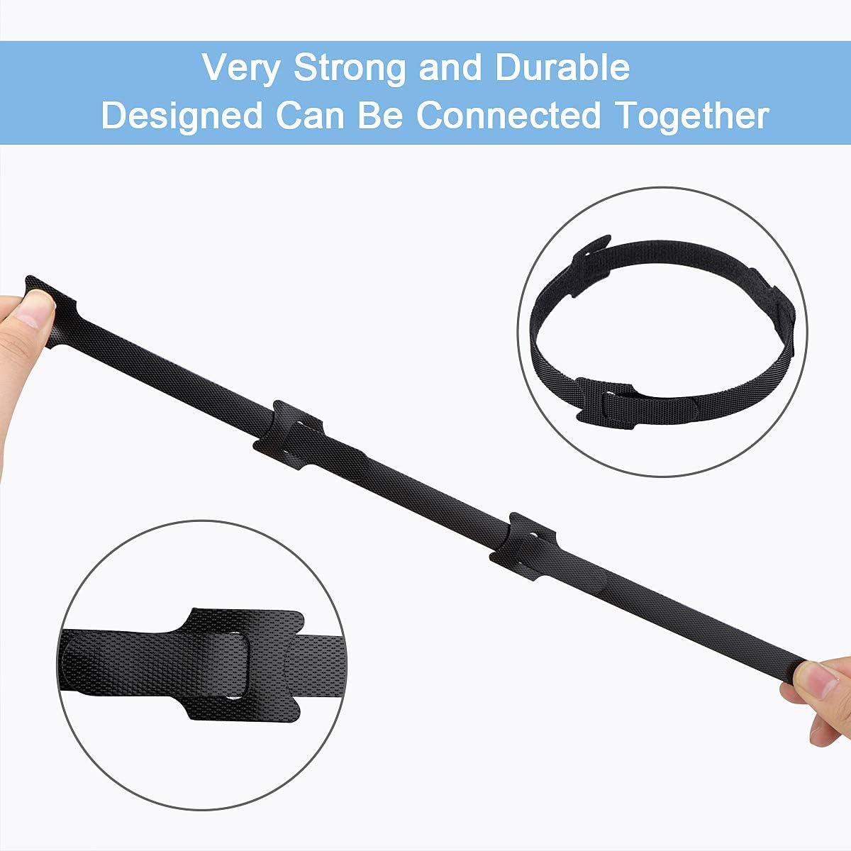 60 PCS 6 Inches Reusable Cable Ties, Adjustable Cord Straps Wire Organizer Cord Wrap and Hook Loop Cable Management