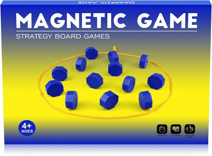 Magnetic Chess Game with Full-Size Stones, Magnet Game with String, for Family & Party & Travel & Camping, Puzzle Strategy Games, 2 Player Games for Kids & Adults