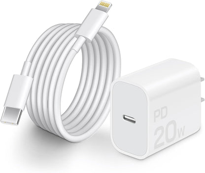 Fast Charger i Phone, 20W USB C Block with 6Ft Cable Compatible with IP 14/14 Pro/14 Plus/14 Pro Max/13/13 Mini/13 Pro/13 Pro Max/12/11/X & More