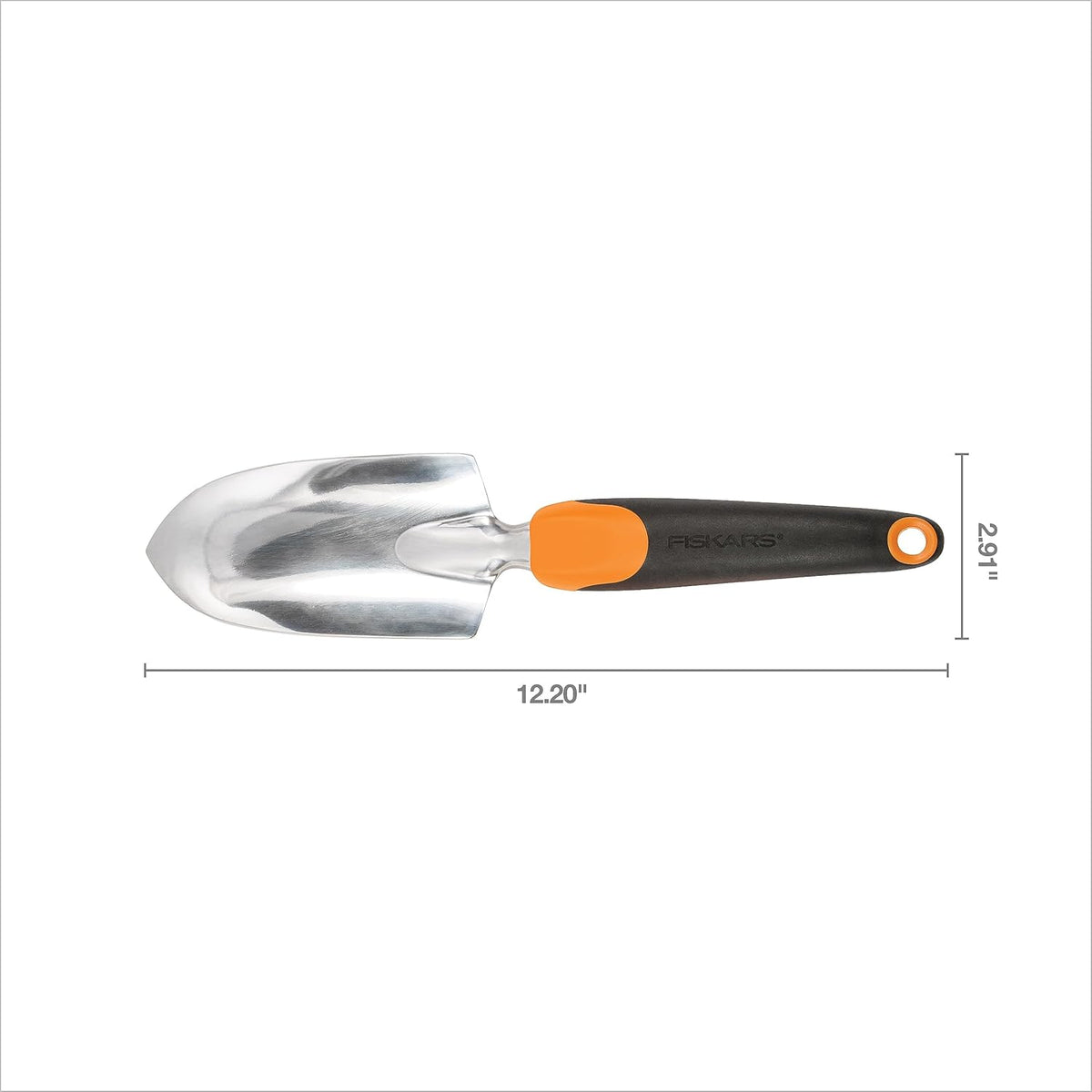 Fiskars Ergo Garden Trowel for Digging and Planting, Heavy Duty Gardening Hand Tool with Hanging Hole - Cart Shape