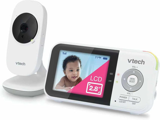 VTech VM819 Baby Monitor with Camera and Audio, 2.8” Screen Portable Baby Camera, Night Vision, 2-Way Audio, Temperature Sensor and Lullabies, Secure Transmission No WiFi, Ideal for Baby/Elderly/Pet