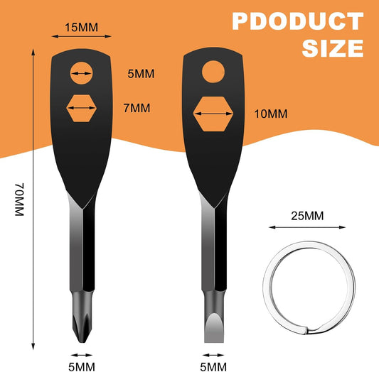 Stocking Stuffers for Men Adults - Gifts 4-in-1 Keychain Screwdriver Set for Teens Dad, Multi-functional Cool Gadgets Tools with Phillips and Slotted on Anniversary Birthday White Elephant
