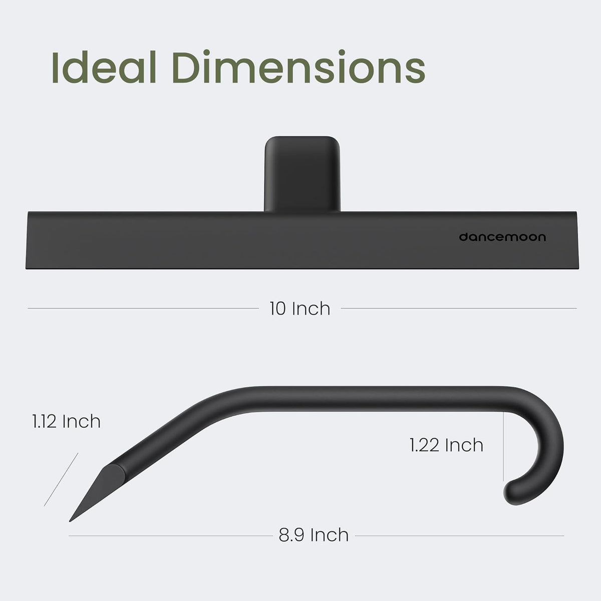 dancemoon JustHang Shower Squeegee for Glass Doors, All-One-Piece Silicone with Built-in Hook Design for Easy Hanging, Household Window Mirror Squeegee for Bathroom, Glass, Kitchen, Tile Wall, Car