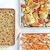 Nordic Ware Naturals 3 Piece Set - USA Made Aluminum Commercial Quality Sheet Pan for Baking or Roasting, Encapsulated Galvanized Steel Rim Prevents Warping; Half Sheet, Jelly Roll and Quarter Sheet