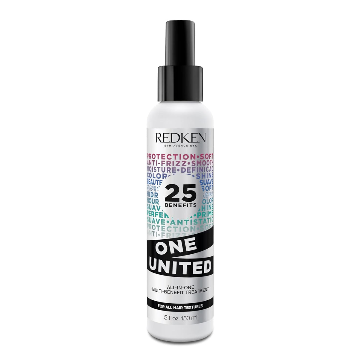 Redken One United All-In-One Leave In Conditioner - Multi-Benefit Leave In Treatment For All Hair Types, Heat Protectant and Detangler Spray, Paraben-Free