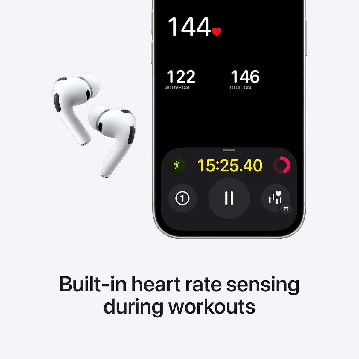 Apple AirPods Pro 3 Wireless Earbuds, Active Noise Cancellation, Live Translation, Heart Rate Sensing, Hearing Aid Feature, Bluetooth Headphones, Spatial Audio, High-Fidelity Sound, USB-C Charging