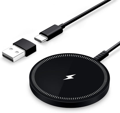 Magnetic Wireless Magsafe Charger iPhone: Fast Charging Pad for iPhone 17/16/15/14/13/12 Series & AirPods Pro 4-2, Strong Magnet, Dual Ports, Cover-Friendly, Lightweight for Travel Home Office Desk - Rayz Mart
