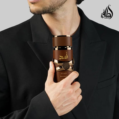 Lattafa Asad Bourbon for Unisex Eau de Parfum Spray, 3.4 Ounce / 100 ml