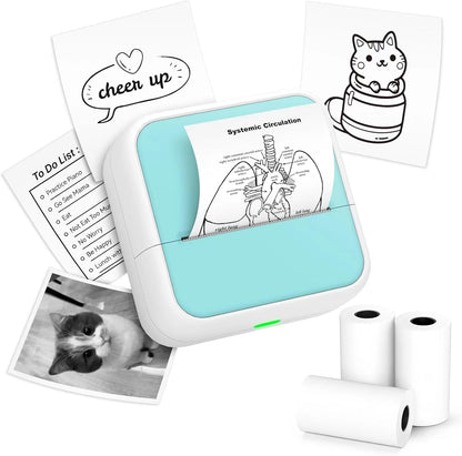 Sticker Printer - Printpods Mini Printer with Stickers, Print Pod, Bluetooth Inkless Printers, Sticker Maker, Portable Thermal Printer for iphone, Impresora Portátil for Notes, Journal, DIY, Kids Gift
