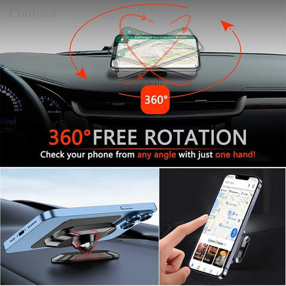 2-Pack Magnetic Phone Holder for Car Dash Strong Magnet Magnetic Car Phone Holder Mount 4 Plate Phone Holders for Your Car Phone Mount for Car Dashboard Cell Phone Car Mount for iPhone Samsung