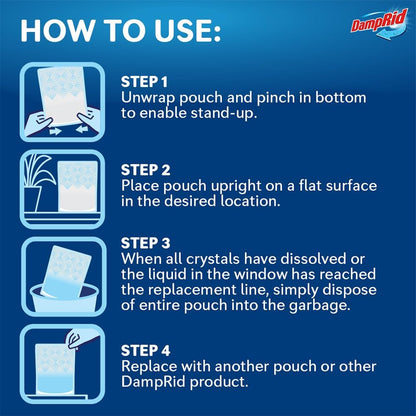 DampRid Fresh Scent Single-Use Pouch Moisture Absorber, 6-Pack