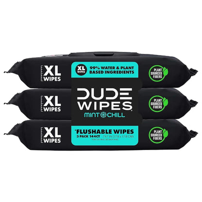 duke unscented extra-large adult wet wipes - 3 pack, 144 flushable wipes, septic and sewer safe