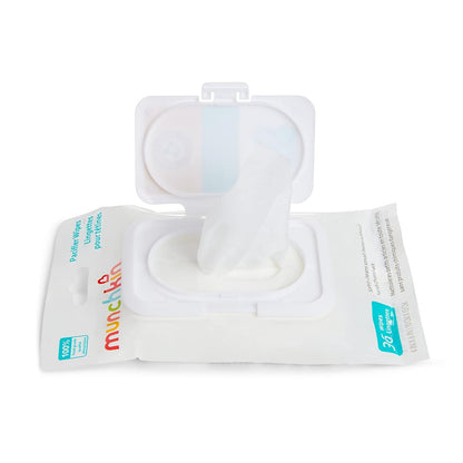 Munchkin Arm & Hammer Pacifier Wipes - Safely Cleans Breast Pump Parts and Feeding Essentials for Baby and Toddler, 1 Pack, 36 Wipes