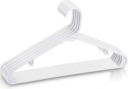 Utopia Home Plastic Hangers 20 Pack - Space Saving Clothes Hanger - Durable & Strong Closet Organizers and Storage with Built-in Strap Hooks - Essential for Shirts, Pants, Skirts & Coats (White)