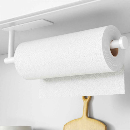 Paper Towel Holder - Self-Adhesive or Drilling, Brushed Nickel, Wall Mounted, SUS304 Stainless Steel Kitchen Roll Dispenser Under Cabinet