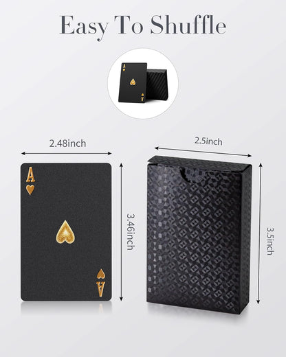 BIERDORF Diamond Waterproof Black Playing Cards, Poker Cards, HD, Deck of Cards (Black)