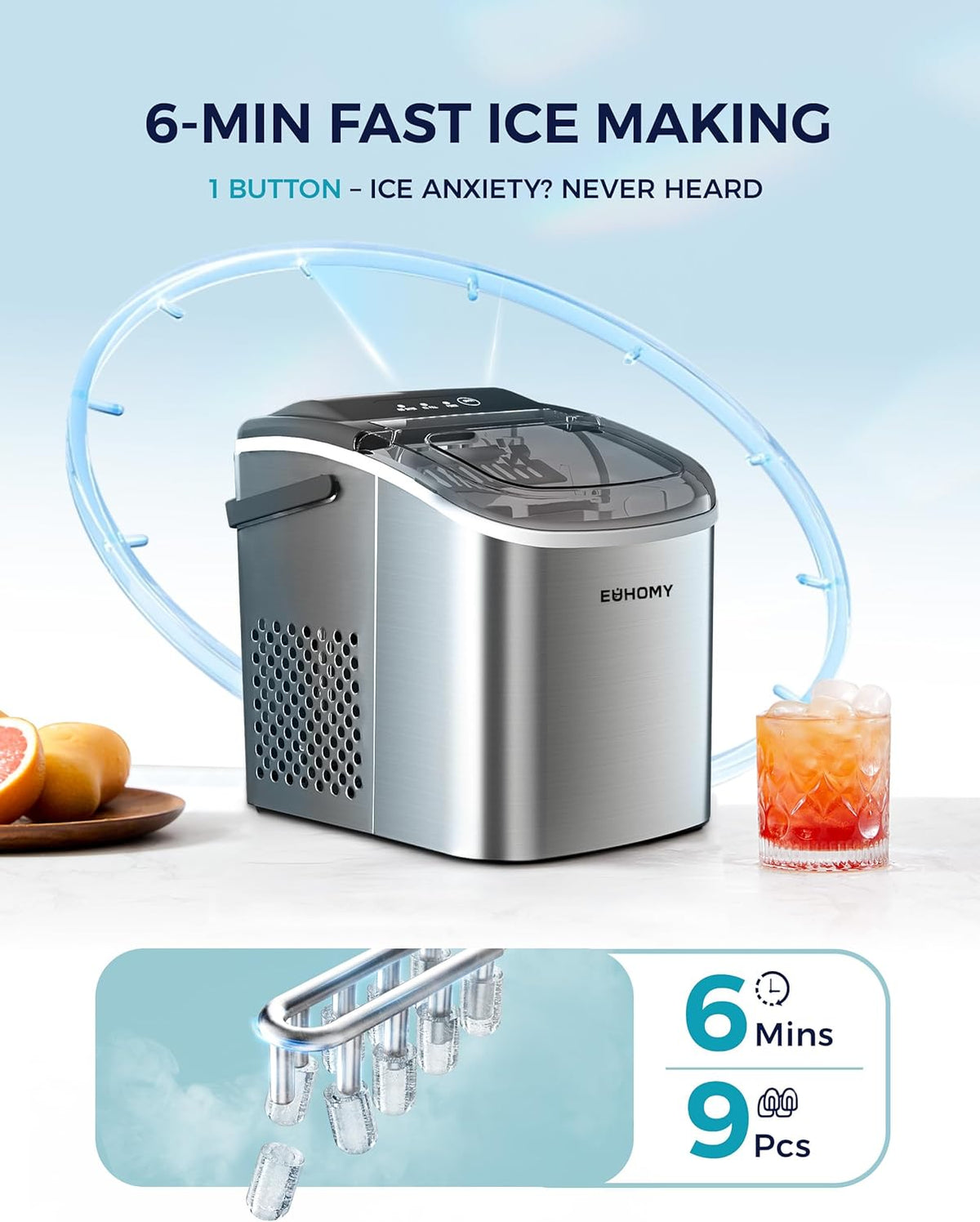 EUHOMY Ice Maker Machine