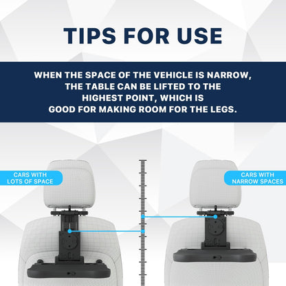 Car Back Seat Tray Table, Stable Foldable Auto Backseat Food Trays Desk for Rear Passenger Road Trip Eating & Work, Multifunctional Adjustable Travel Tray with Phone Drink Holder for Laptop iPad