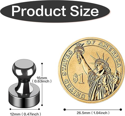 LOVIMAG Fridge Magnets 12Pcs Refrigerator Whiteboard Small Strong Magnet Classroom Kitchen Accessories Decorative Locker Set Decor Must Haves Office Calendar Refrigerador Magnetic Cute Crafts Black
