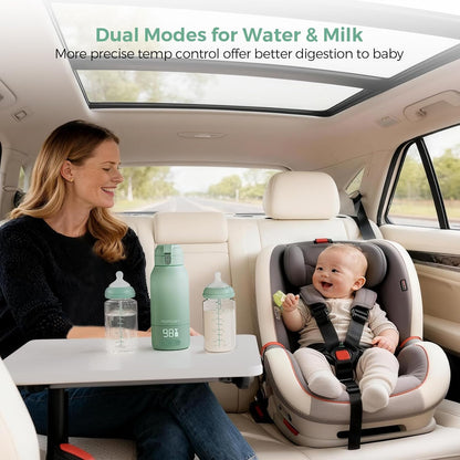 Momcozy Portable Bottle Warmer for Travel – Dual Heating Modes for Breast Milk & Water, Portable Milk Warmer with Fast Heating & Long Battery Life, 17 Ounces Large Capacity to Meet Your All-Day Needs