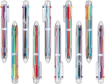 Favide 22 Pack 0.5mm 6-in-1 Multicolor Ballpoint Pen,6-Color Retractable Ballpoint Pens for Office School Supplies Students Children Gift,Kids Party Favors