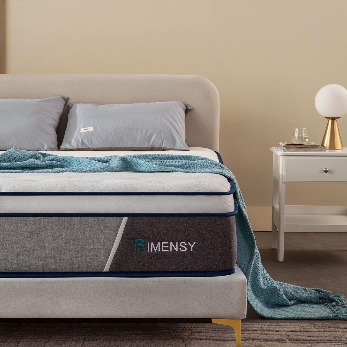 Rimensy Full Size Mattress 12 Inch Hybrid Mattress - Memory Foam & Individually Pocket Coils Springs | Pressure Relief | Motion Isolation, Edge Support | CertiPUR-US Certified | Medium Firm