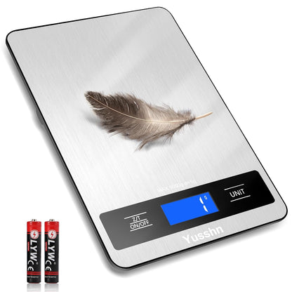 Food Scale, 11lb Kitchen Scale with 0.05oz/1g Precision, 6 Units Tare Function & LCD Display, Stainless Steel Digital Scale for Baking, Cooking, Meal Prep - Kitchen Gadgets & Gifts, Home Essentials